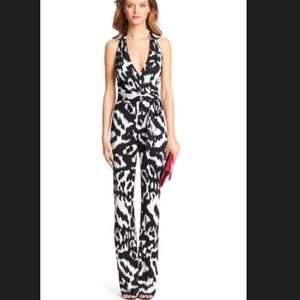 Diane Von Furstenberg Silk Jersey Halter Jumpsuit